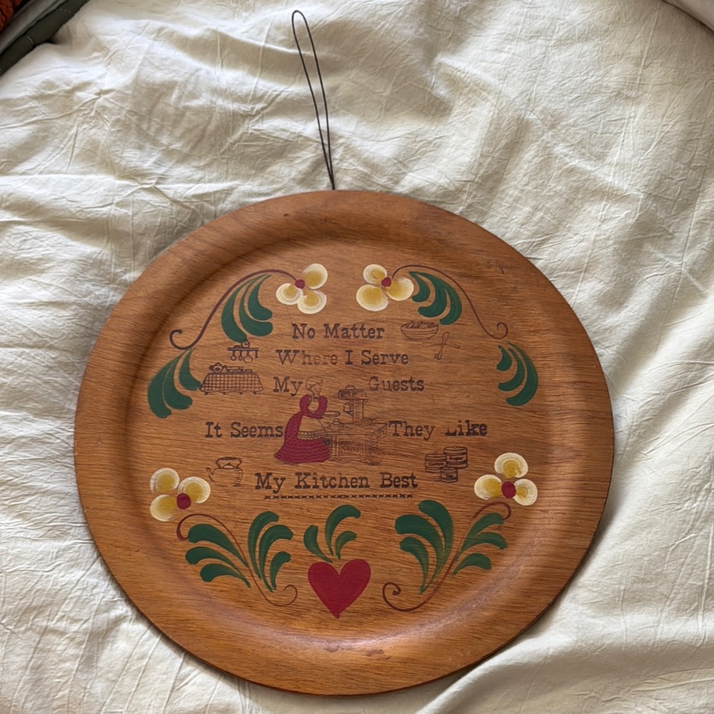 Decorative Vintage Wooden Kitchen Wall Plate by Woodcroftery